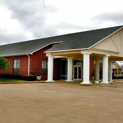 Assisted Living building entrance with columns